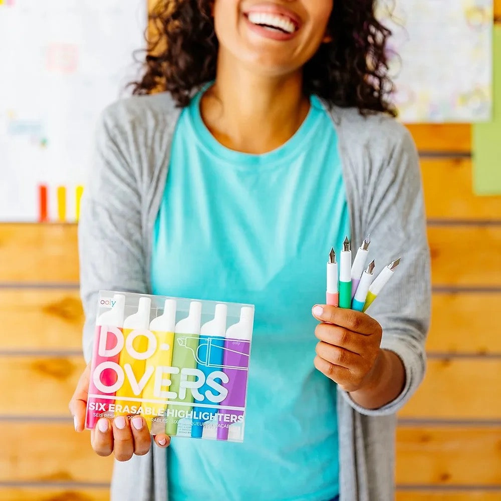 OOLY Do-Overs Erasable Highlighters with Chisel Tips