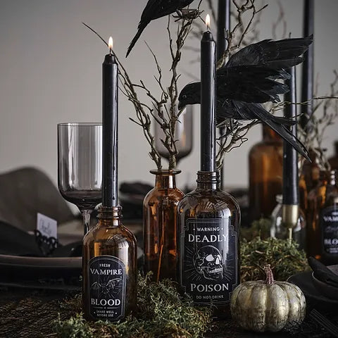 Ginger Ray Halloween Candle Holders with Black Dinner Candles