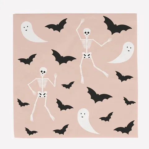 Pink Halloween Paper Party Napkins