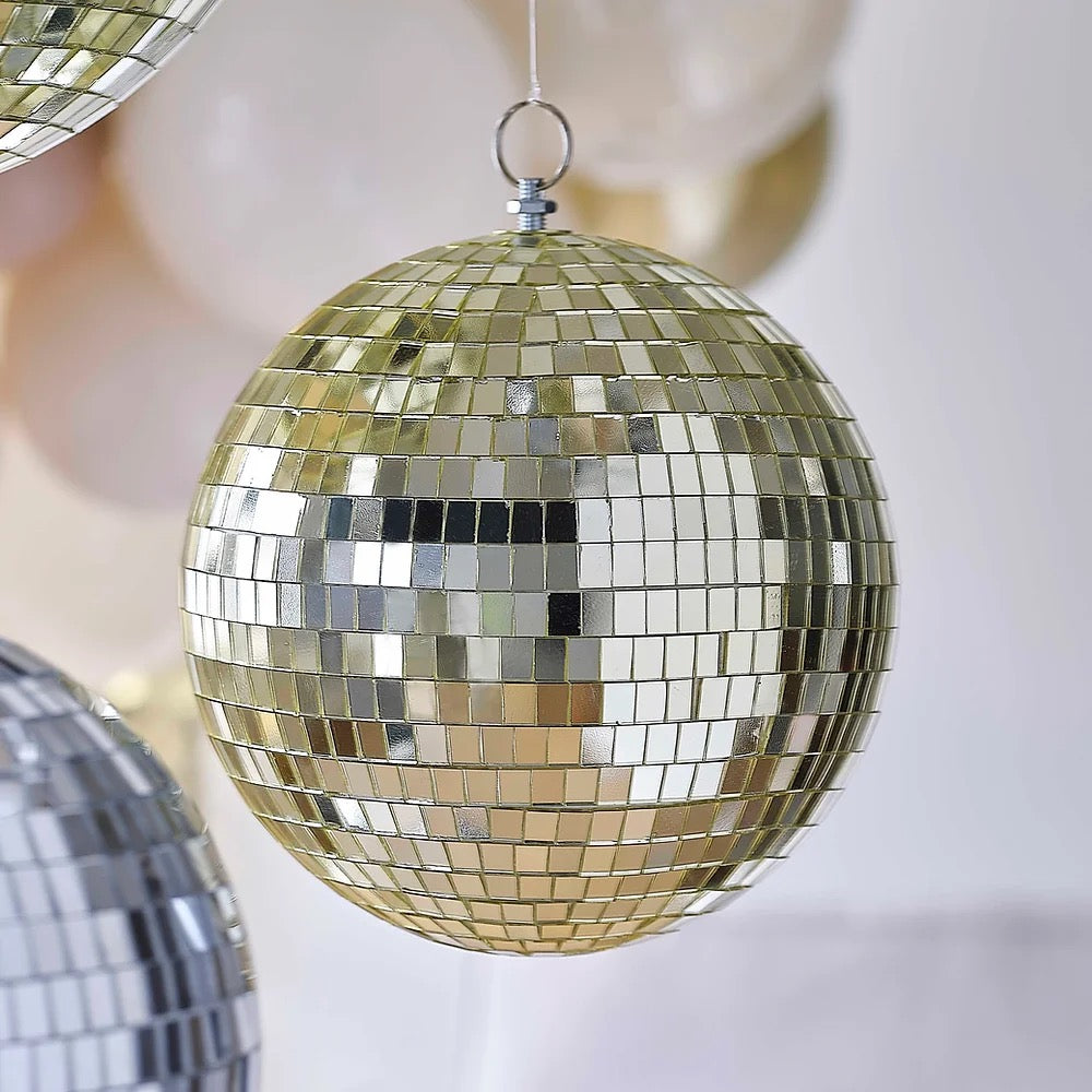 GOLD DISCO BALL DECORATION 20cm