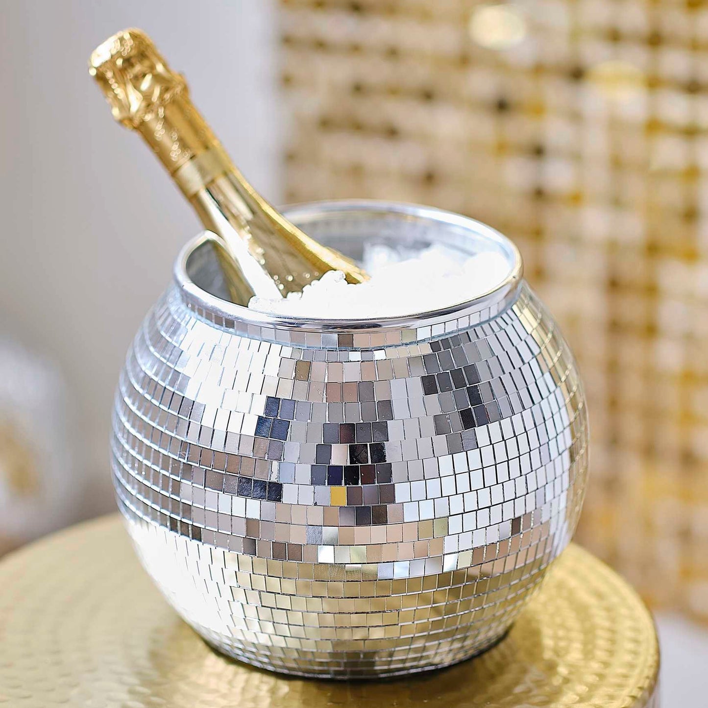 Silver Disco Ball Ice Bucket