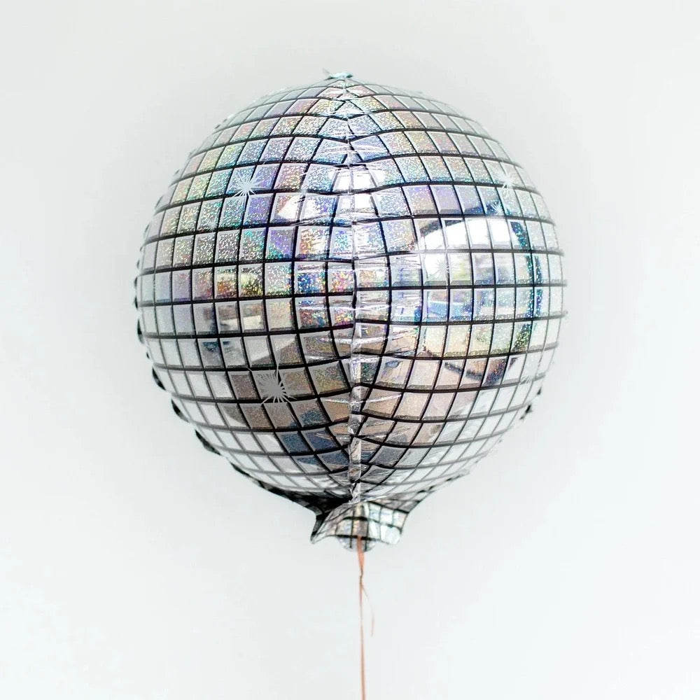 Silver Disco Foil Balloons 22"