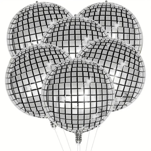 Silver Disco Foil Balloons 22"