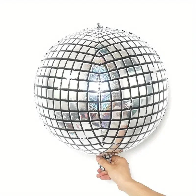 Silver Disco Foil Balloons 22"