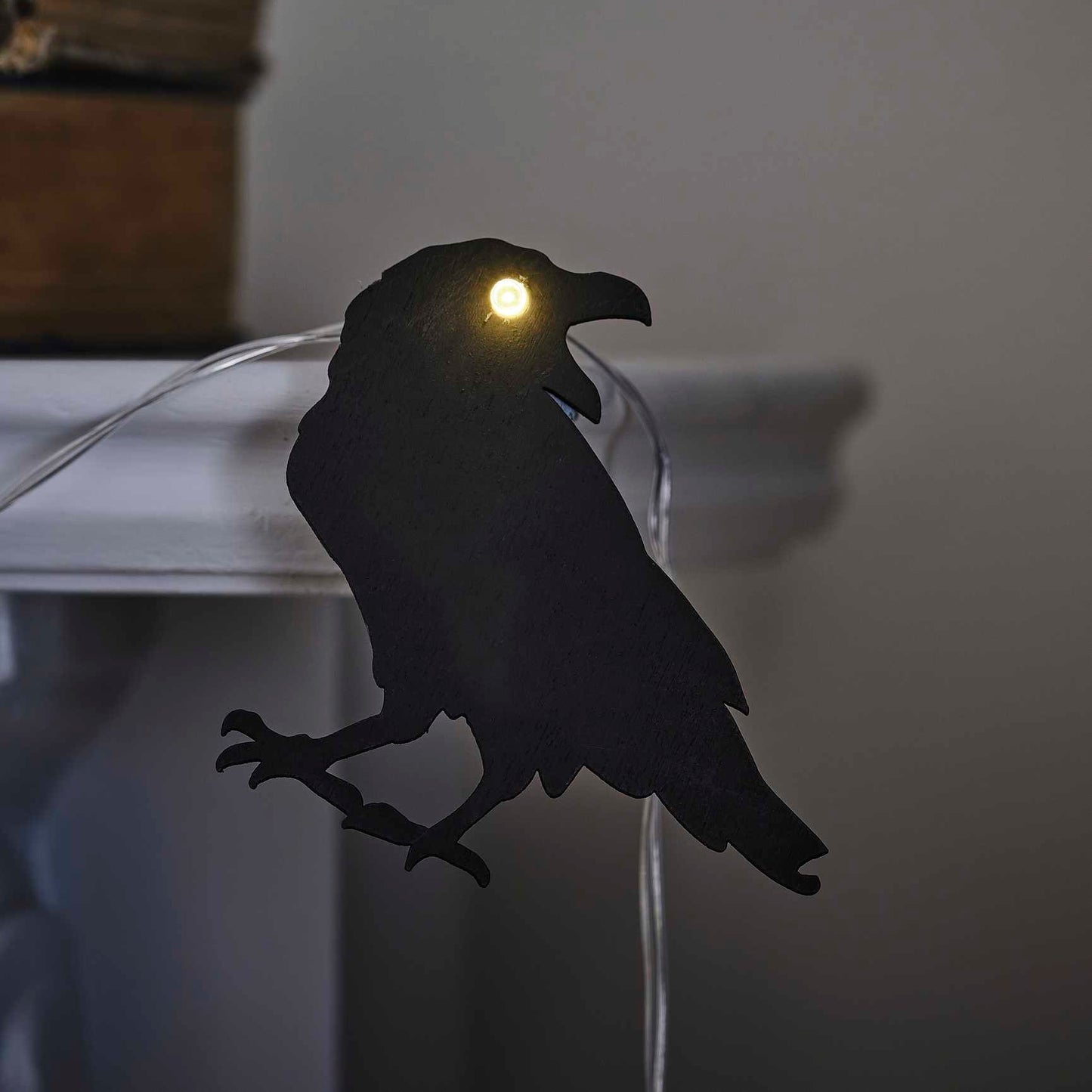 Ginger Ray Black Crow Halloween Bunting with Lights