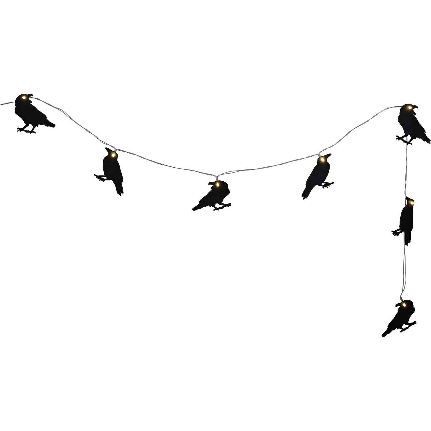 Ginger Ray Black Crow Halloween Bunting with Lights