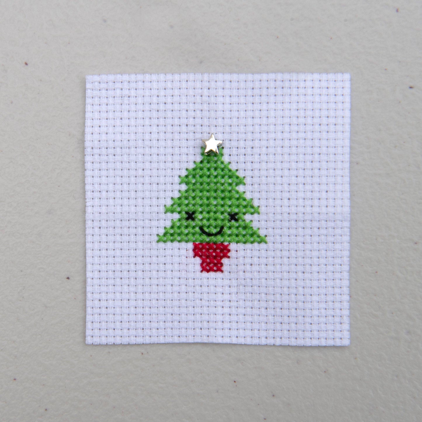 Kawaii Style Christmas Tree Cross Stitch Kit in a Matchbox Gift