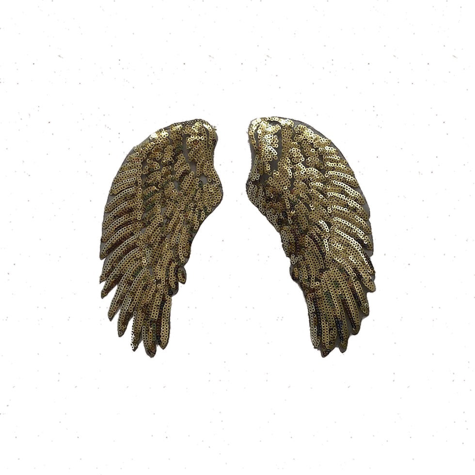 Set of Two Small Gold Wings Iron on Patch - Petra Boase