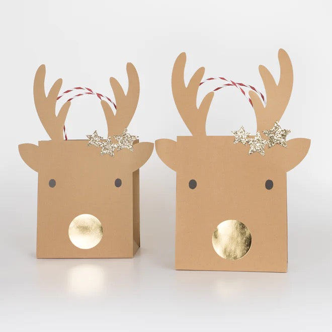 Meri Meri Reindeer Christmas Gift Bag - Pack of 2