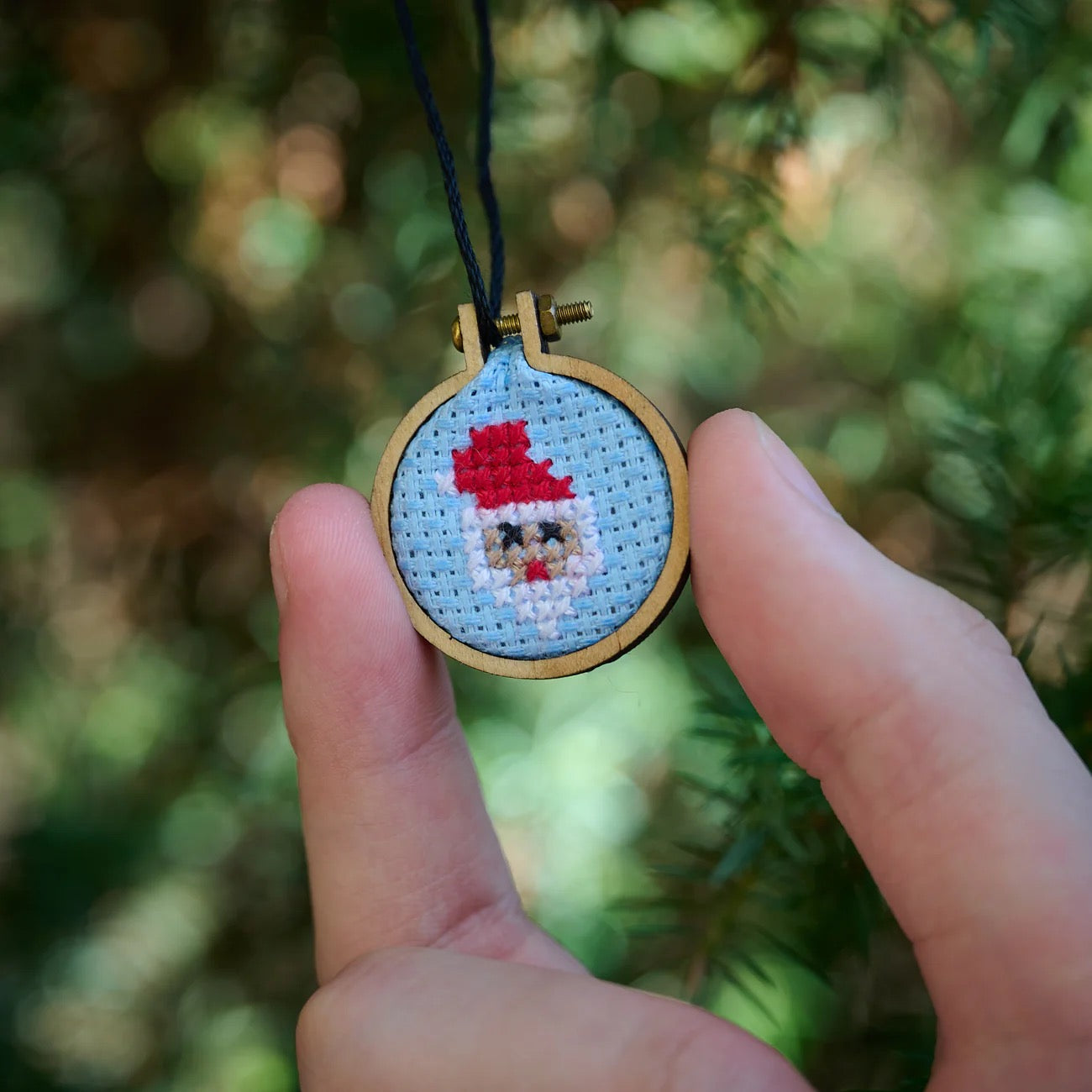 Make your Own Christmas Bauble - Ho Ho Ho Cross Stitch Kit in a Matchbox Gift