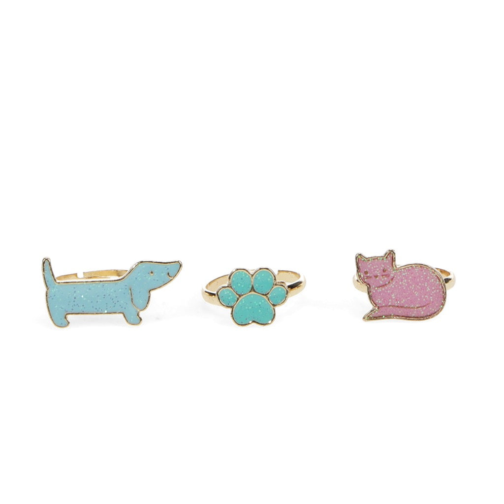 Set of 3 Super Cute Glitter Rings