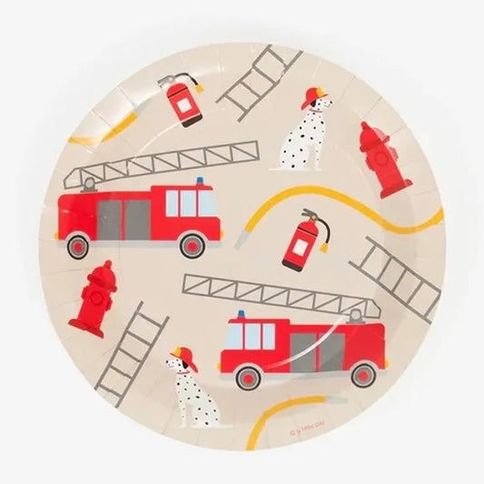 My Little Day Fire Fighter Party Paper Plates