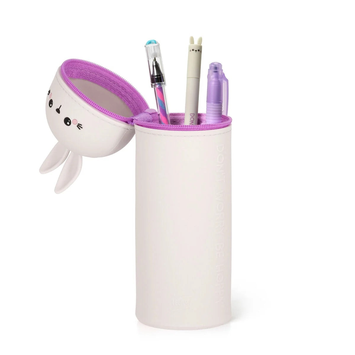 2 in 1 soft silicone bunny pencil case - Legami