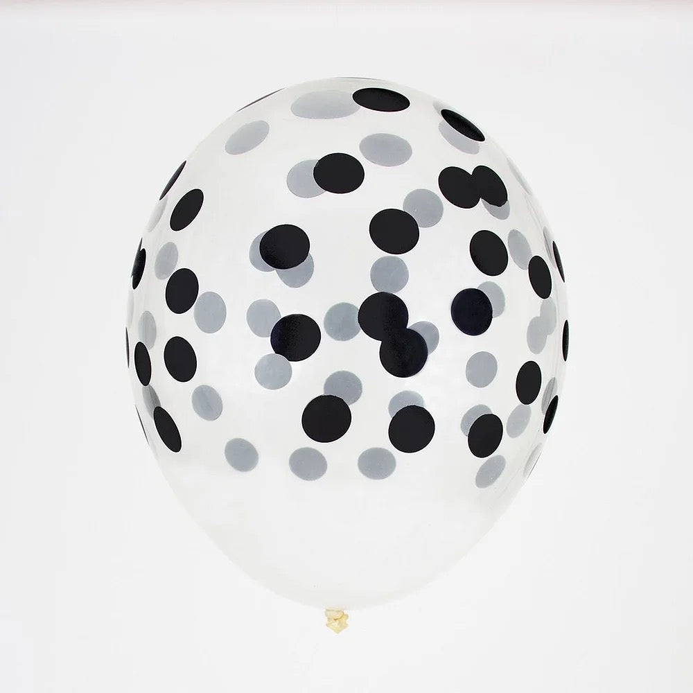 Black Confetti Print Balloons