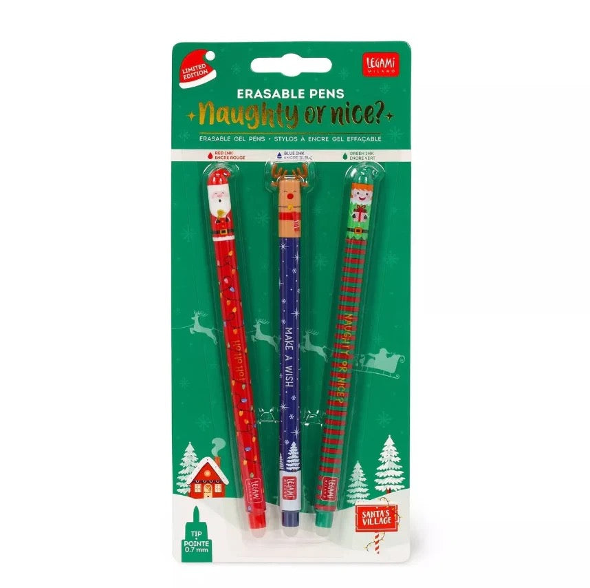 Naughty or Nice Christmas Erasable Pens - Legami