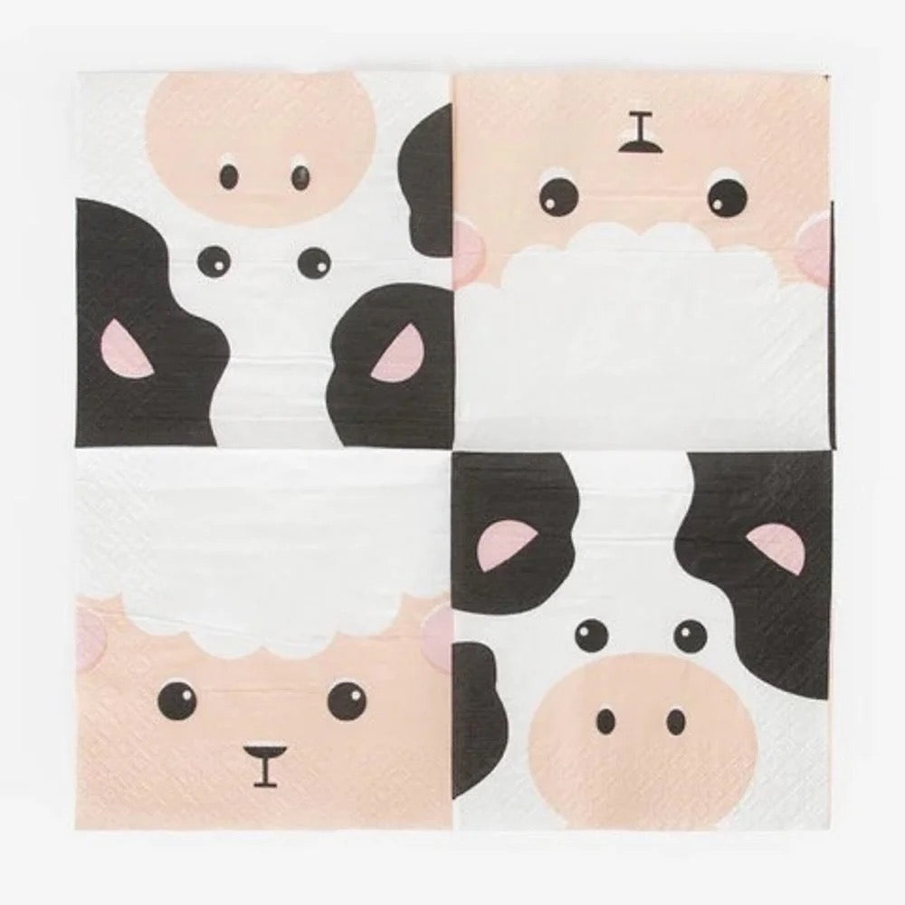 Mini Farm Animal Paper Party Napkins