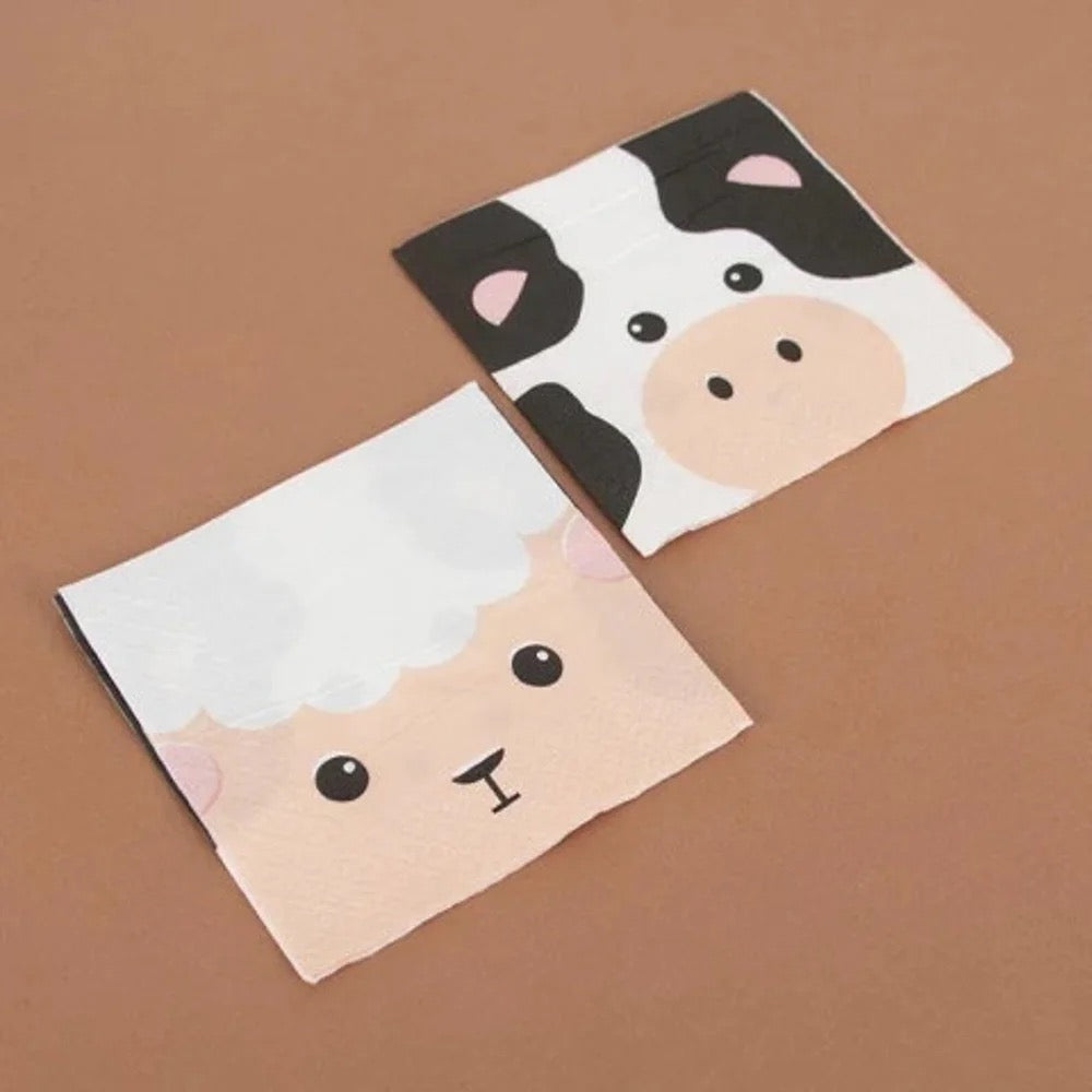 Mini Farm Animal Paper Party Napkins