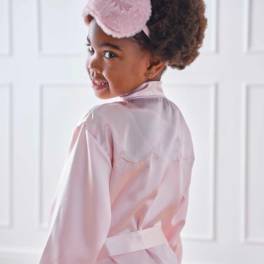 PINK SATIN DRESSING GOWN - AGE 7-9