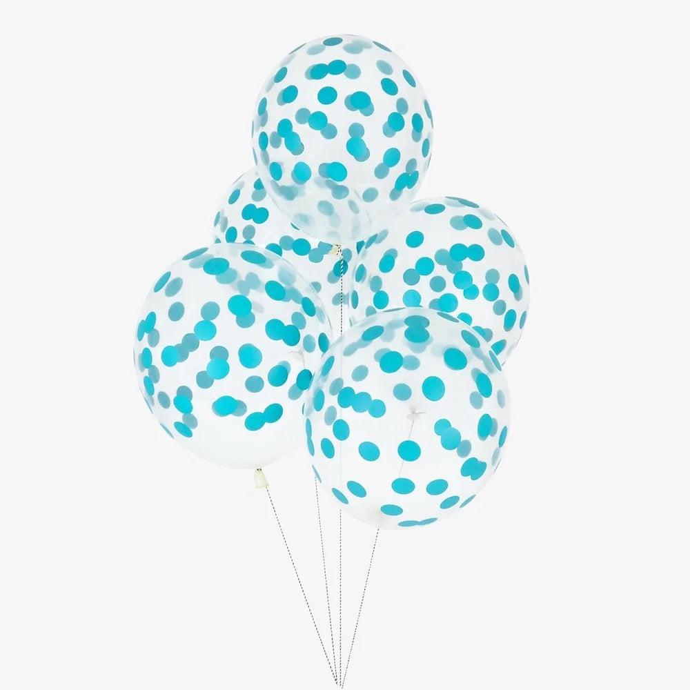 Blue Confetti Print Balloons