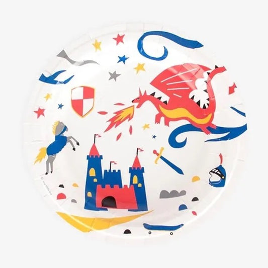 My Little Day Knights and Dragons Party Paper Plates 22cm