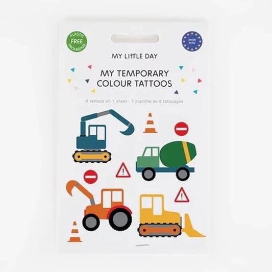 Construction Themed Temporary Tattoos