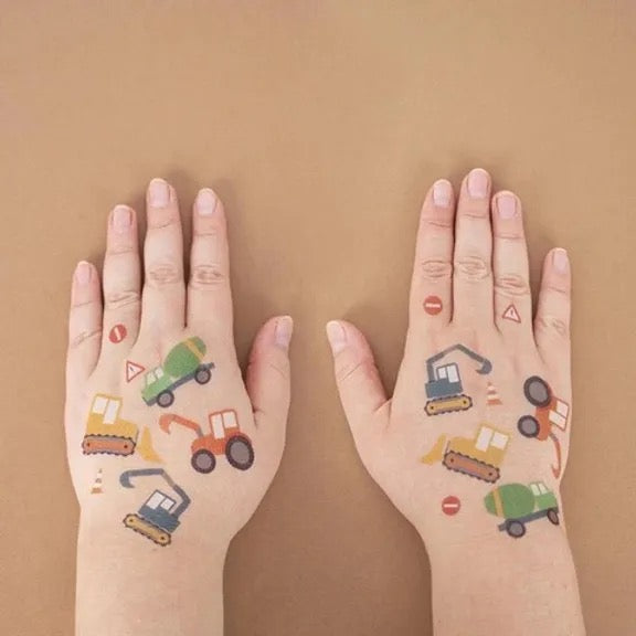 Construction Themed Temporary Tattoos