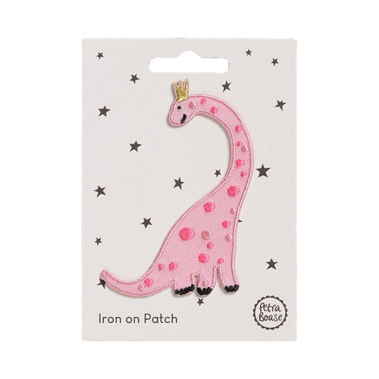 Pink Dinosaur Iron on Patch