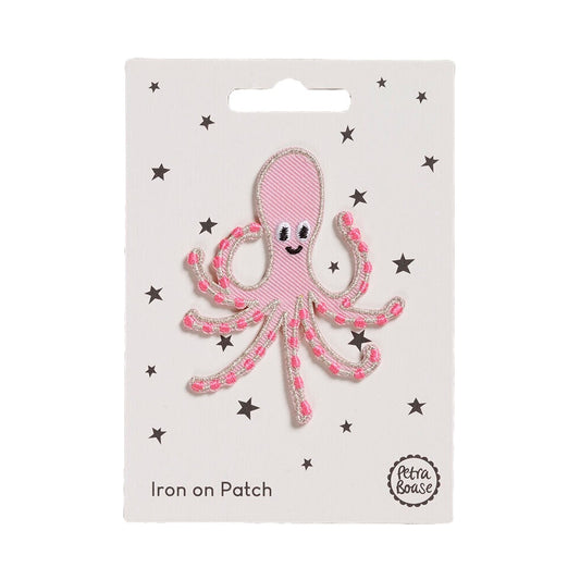 Pink Octopus Iron on Patch