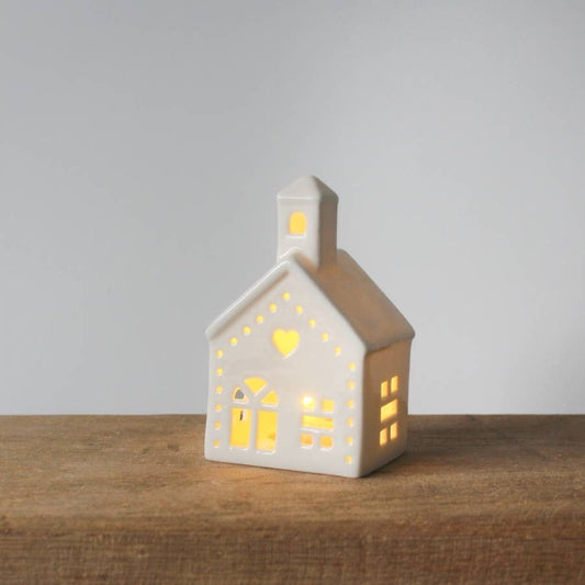 Light Up Ceramic Church 11cm