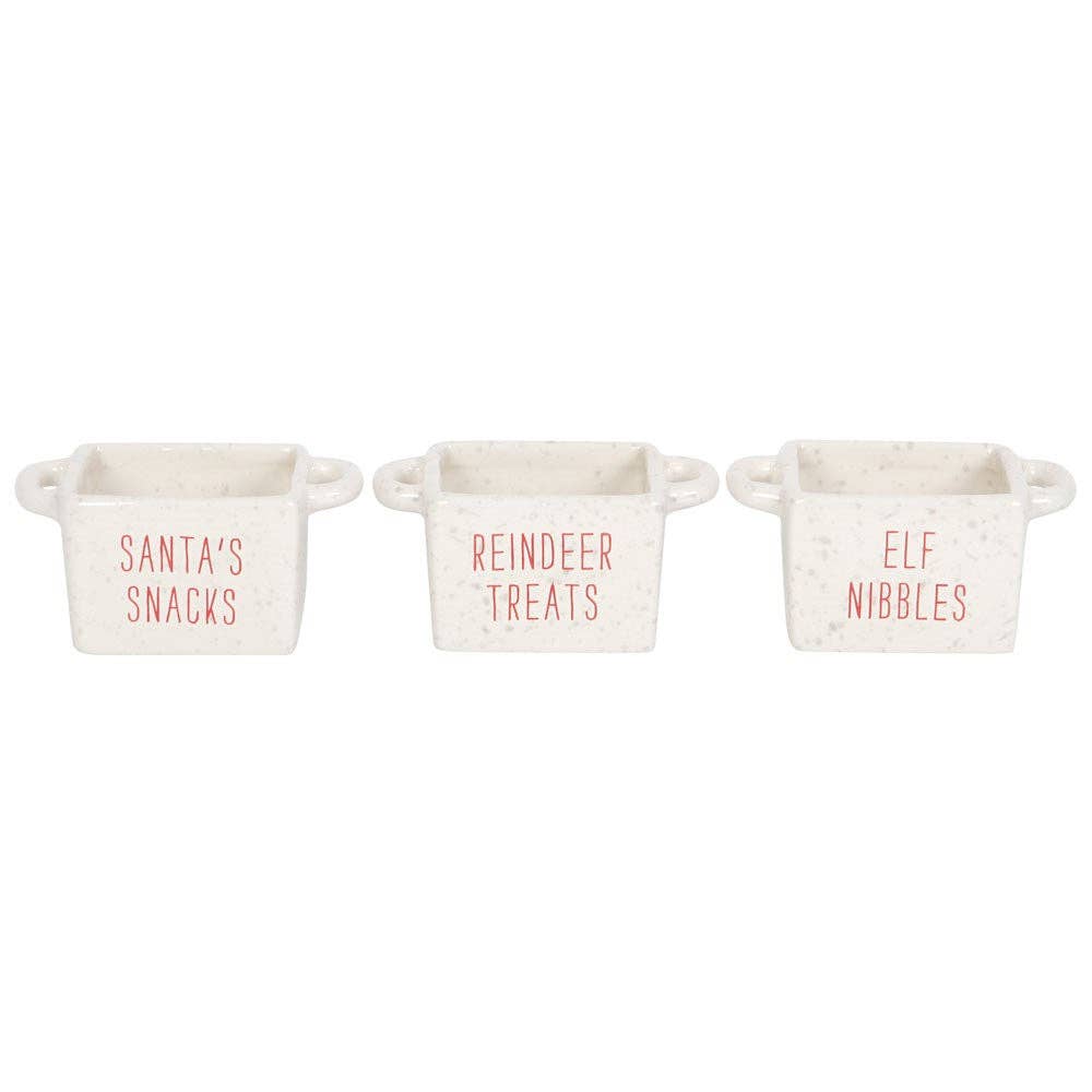 Set of 3 Ceramic Snack Bowls