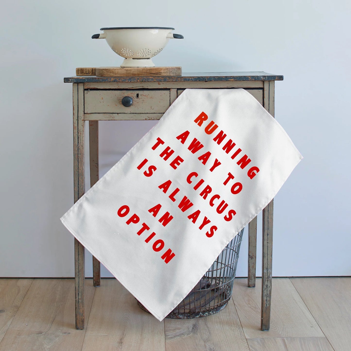 Catherine Colebrook Running Away to the Circus Tea Towel