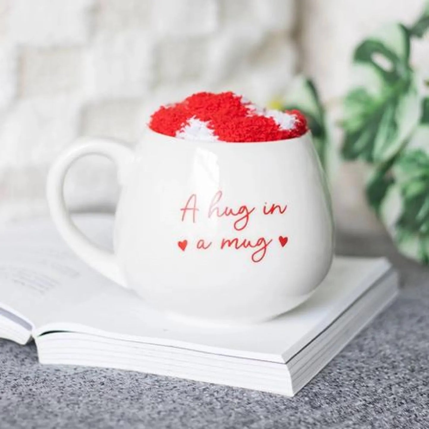 Hug in a Mug - Love Mug with fluffy Heart Socks