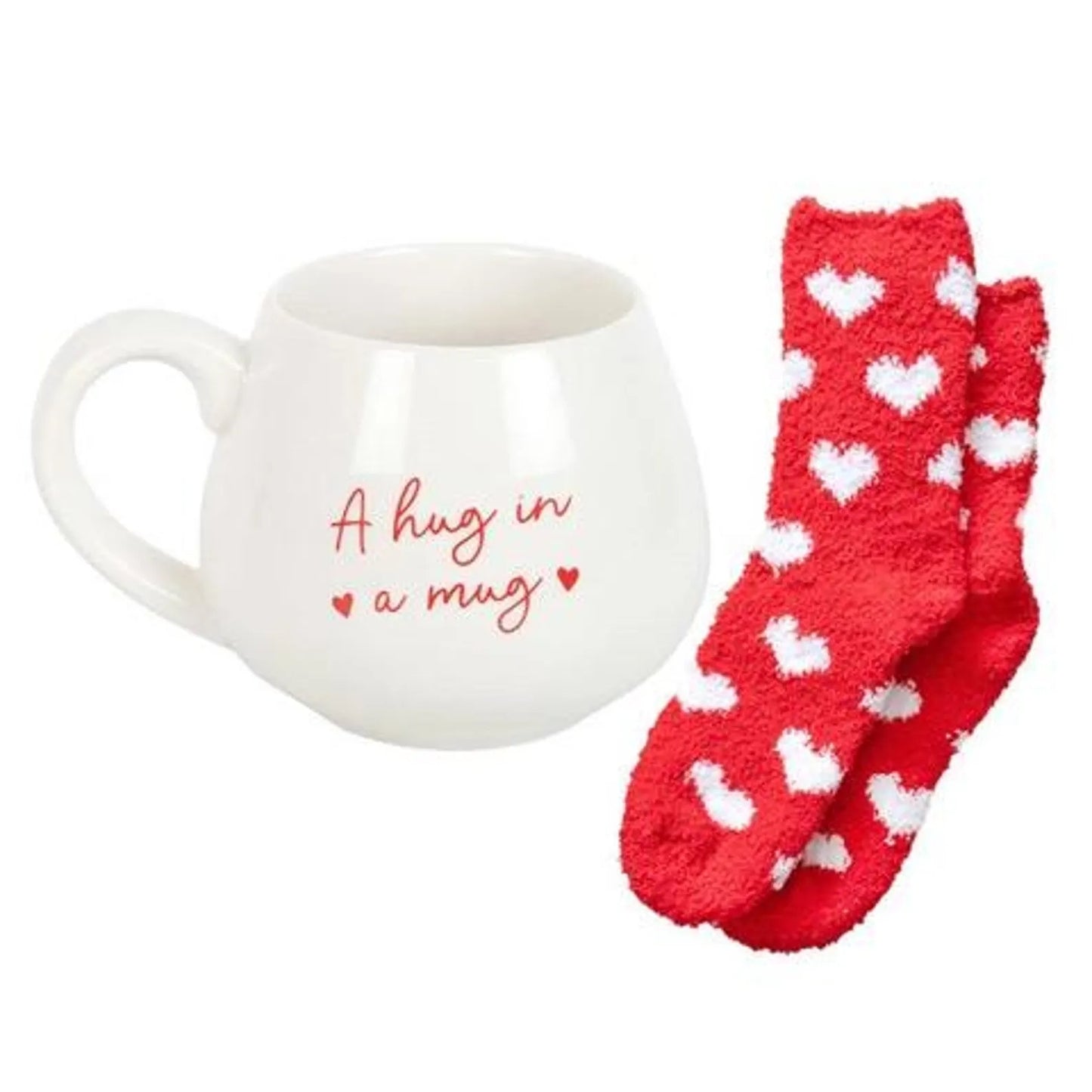 Hug in a Mug - Love Mug with fluffy Heart Socks