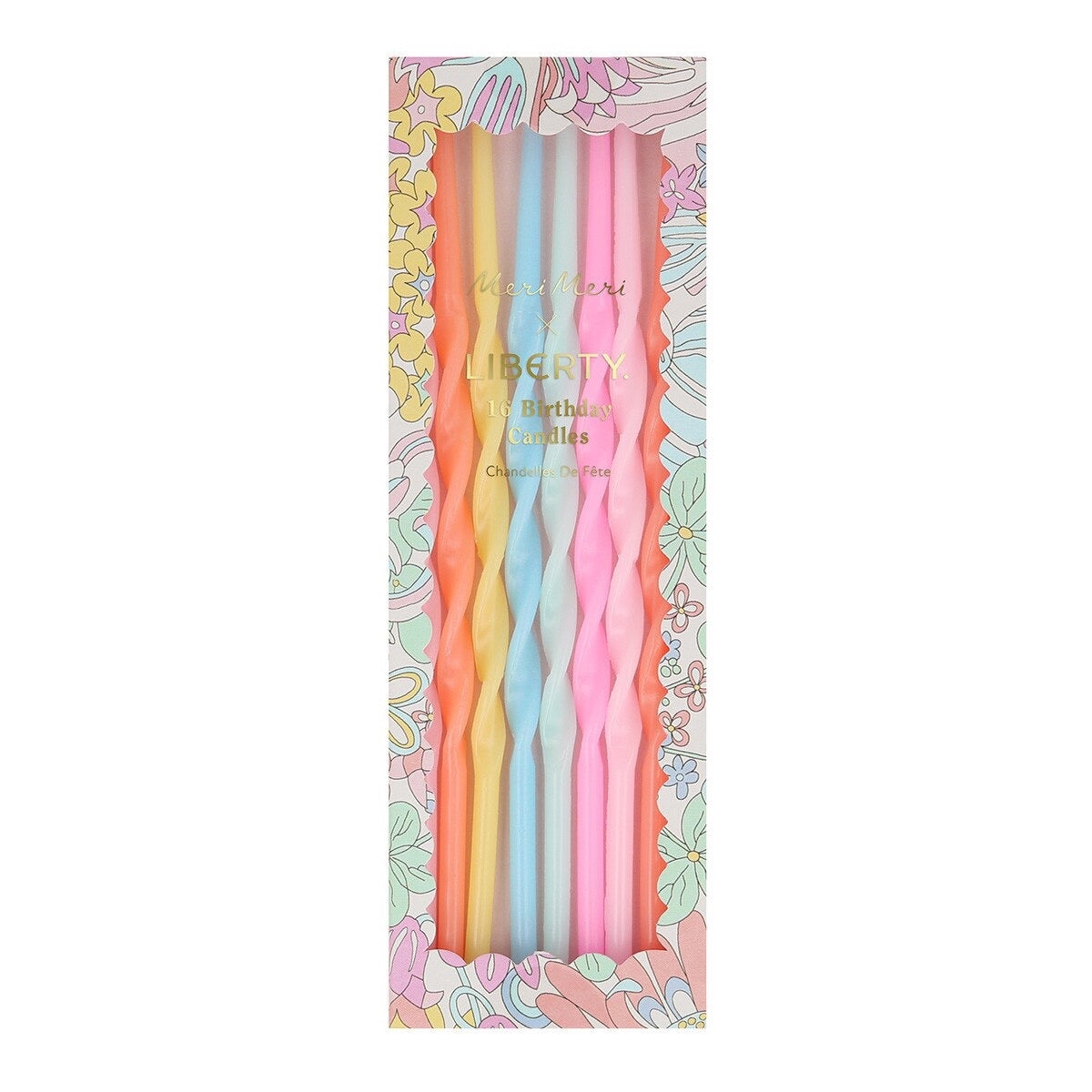 Meri Meri x Liberty Rainbow Candles - Pack of 16