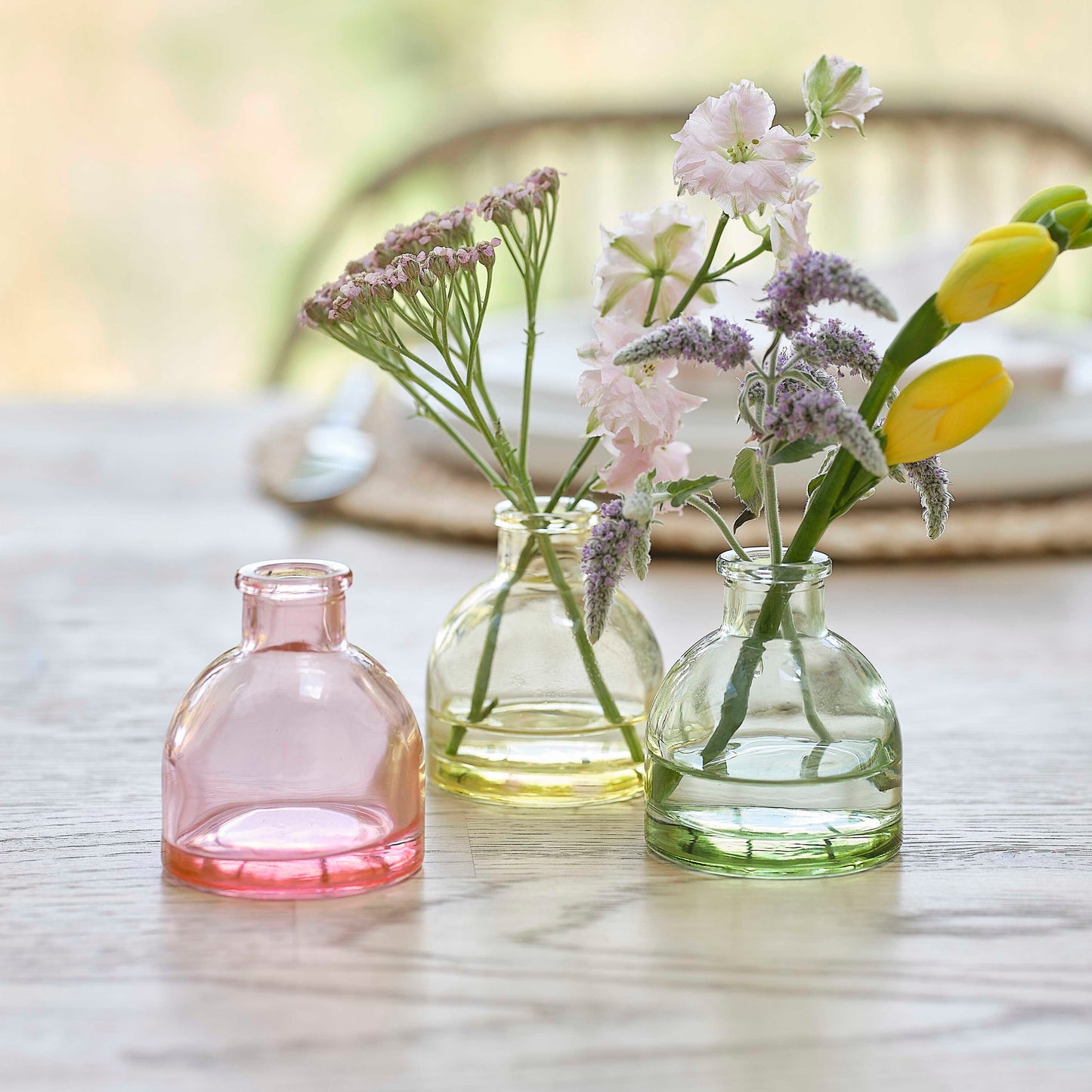 Coloured Glass Bud Vases