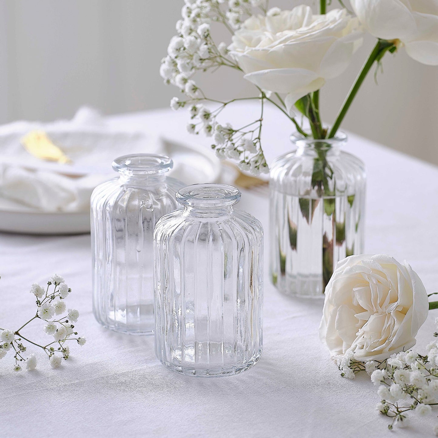 Clear Glass Bud Vases