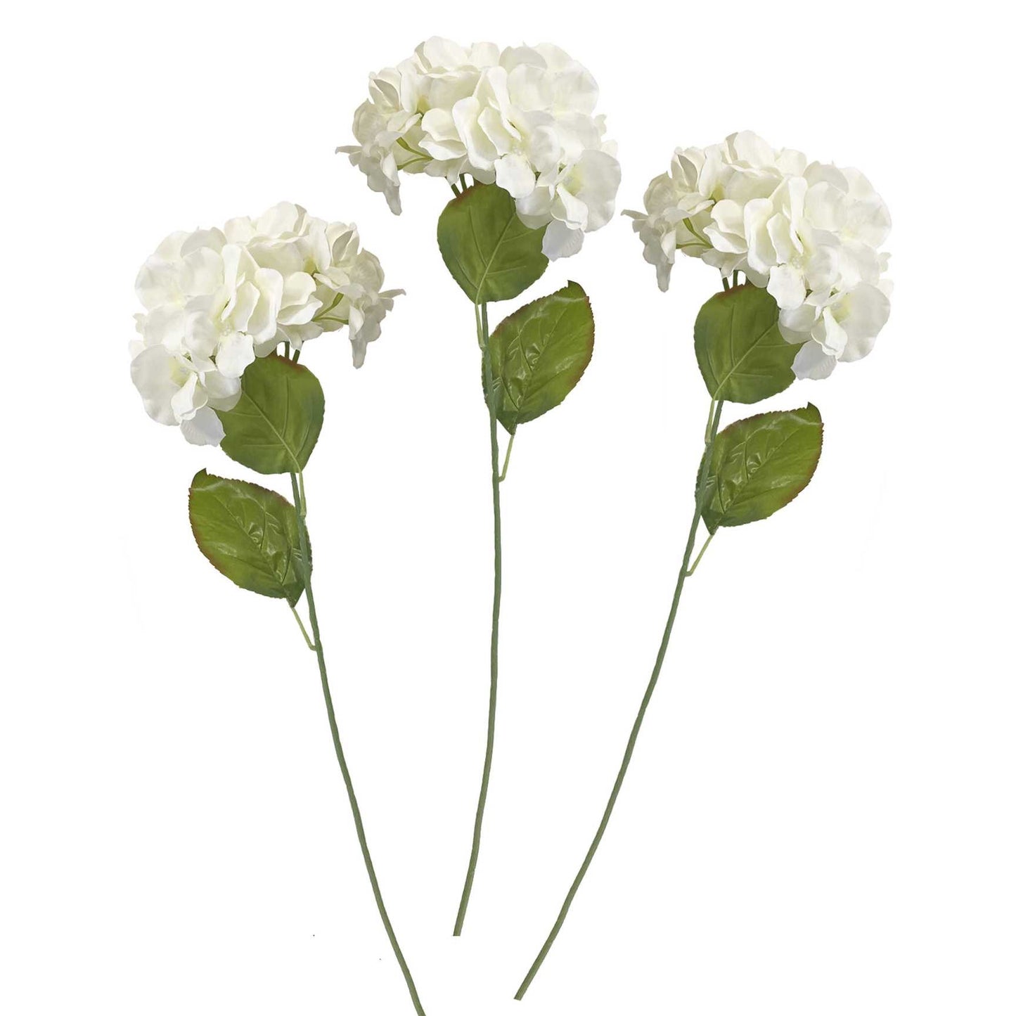 Artificial White Hydrangea Flowers - Set of 3