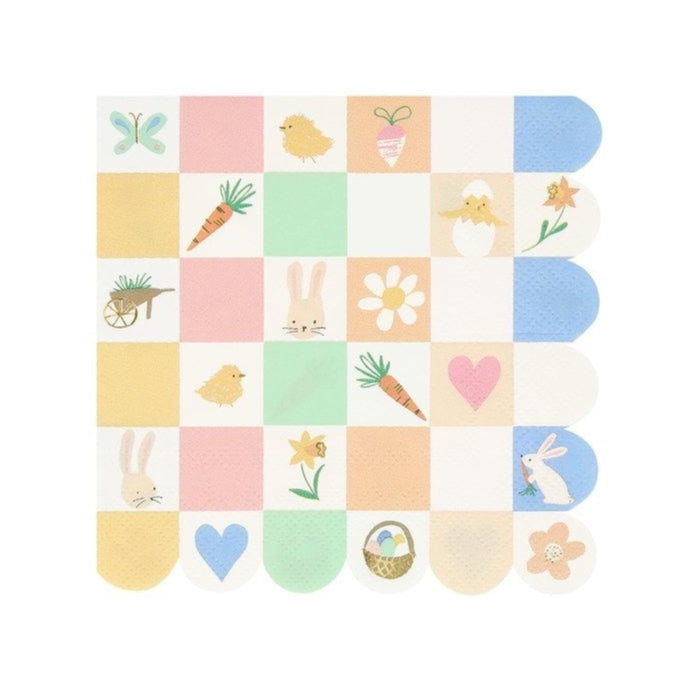 Meri Meri Easter Icon Checkerboard Napkins