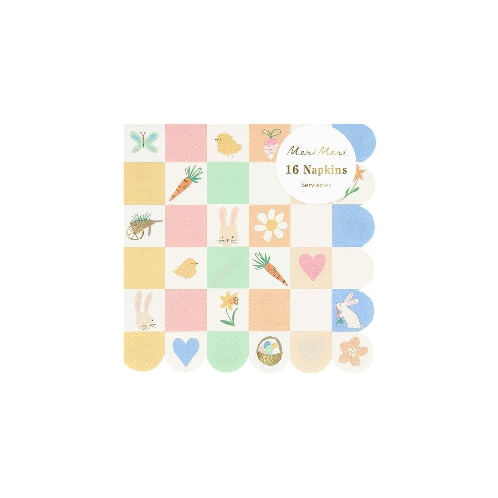 Meri Meri Easter Icon Checkerboard Napkins