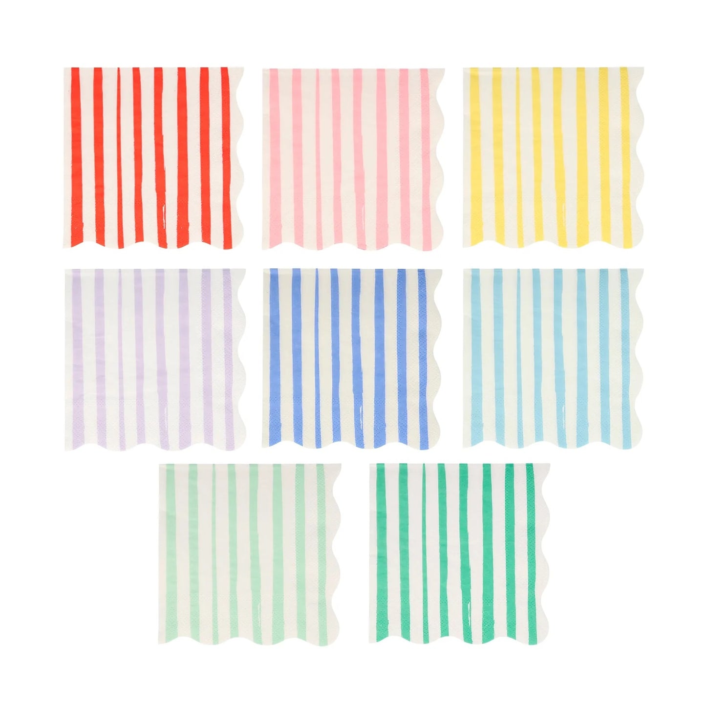 Meri Meri Mixed Colour Stripe Small Napkins - Pack of 8