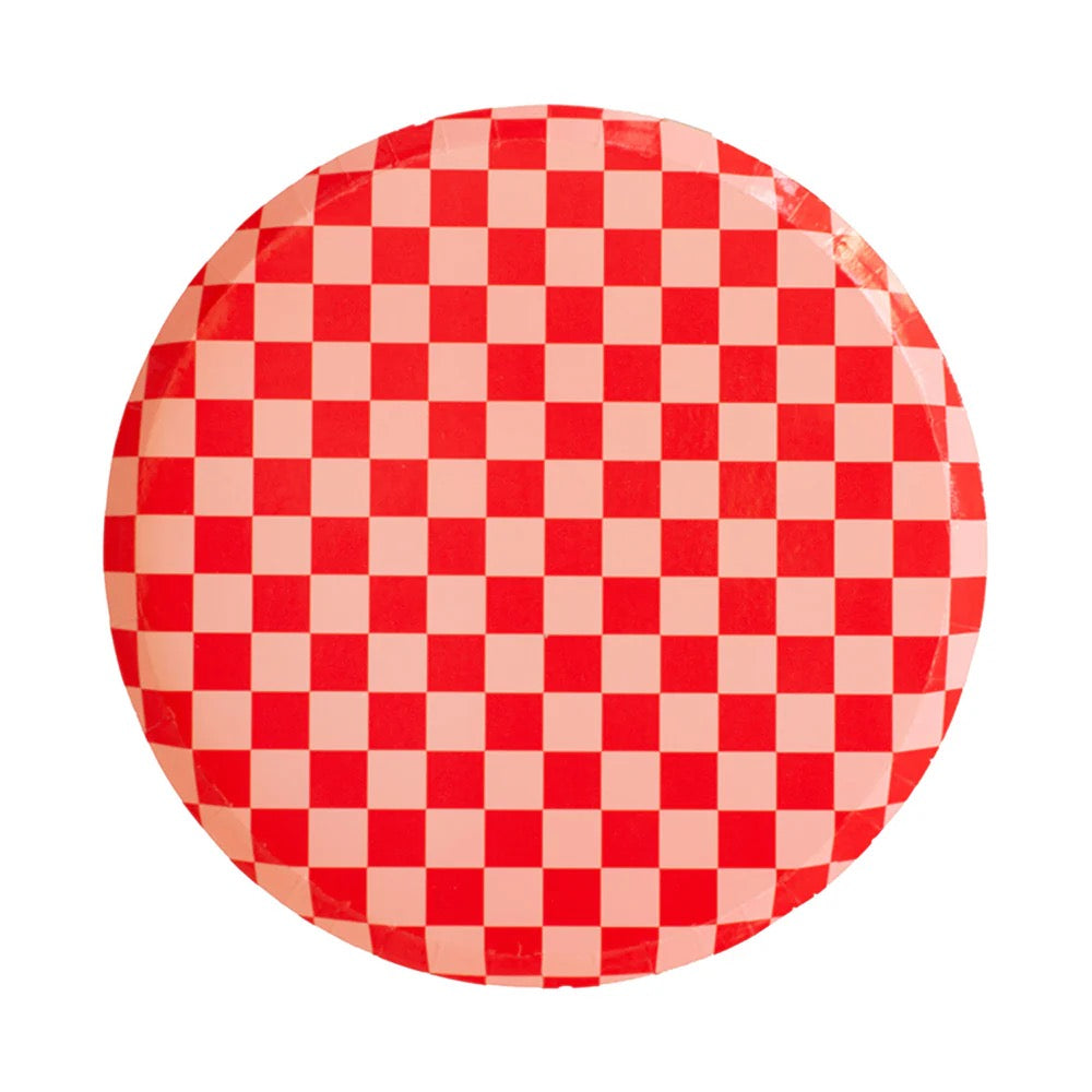 Red Check Dinner Plate